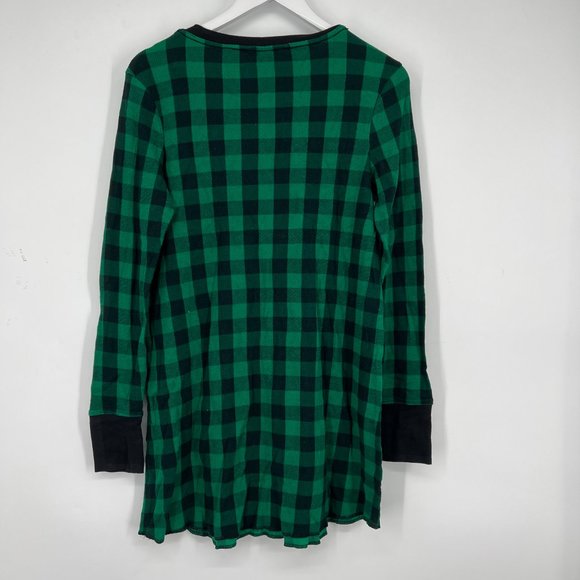 Victoria's Secret Womens Buffalo Print Thermal Sleepshirt Green Plaid Medium NWT - Picture 4 of 8